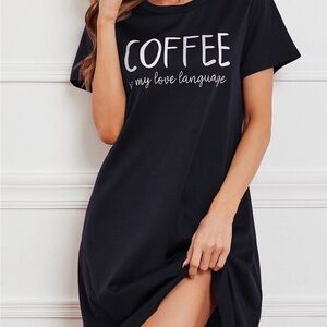 Black Graphic Pijama Dress